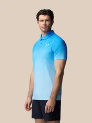 Men’s Golf Map Printed Short Sleeve Polo Top - Blue BLUE XL male