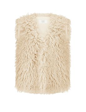 Chaleco de piel sintética beige 32