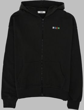 Msgm Kids 100% Cotton Zip-Up Hoodie