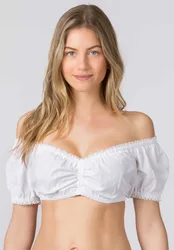 Dirndlbluse Georgette (weiss, Gr. 30) von für Damen, Oberteile, 55% Baumwolle, 45% Polyester