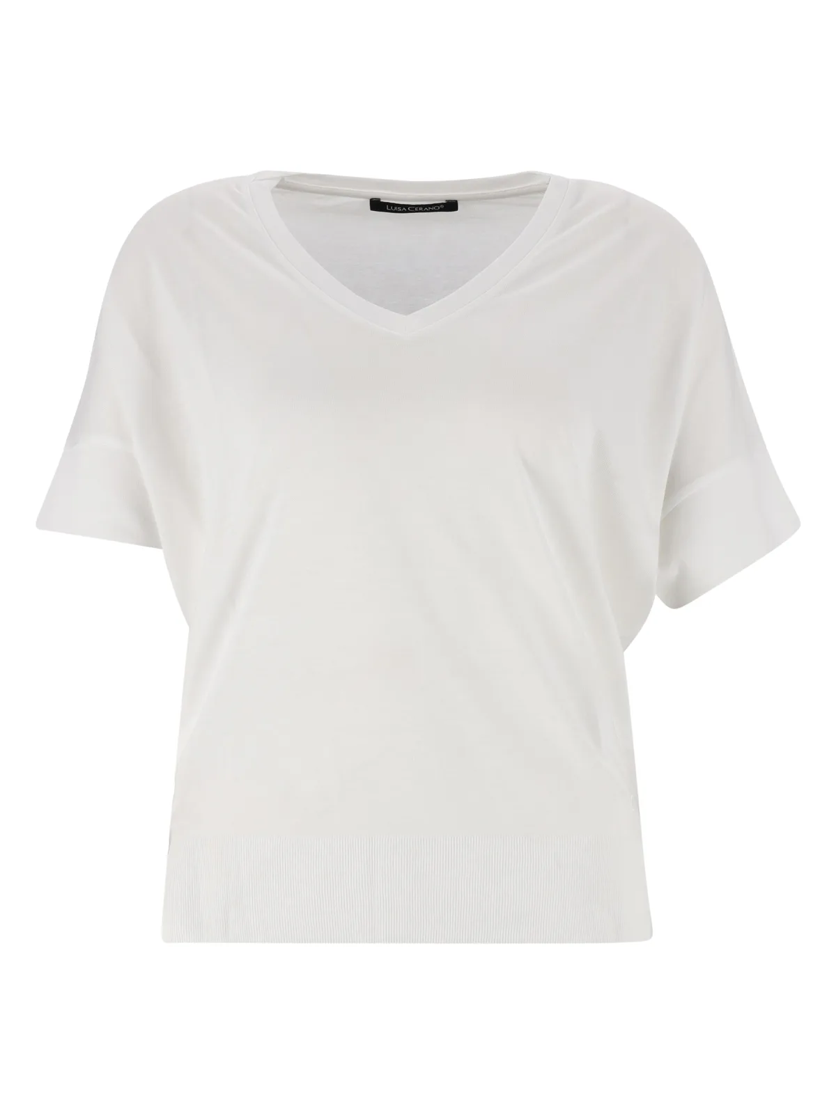 T-Shirt mit Ripp-Saum female - 46 - FashionsVida