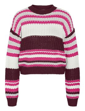 Strickpullover - NMCHARLIE L/S O-NECK STRIPE KNIT NOOS - XS bis M - für Damen - Größe XS - multicolor - Frauen - female