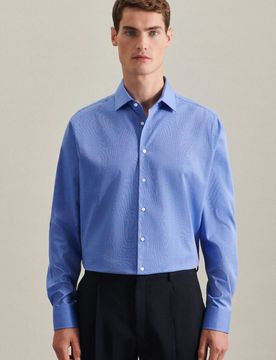 Slim Business Hemd Uni Blau 45