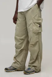 Herren Weite Cargohose Mit Utility-Taschen Im Trainingshosen-Stil Stone Größe XS