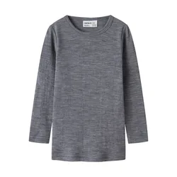 Maglietta A Maniche Lunghe Wax Wool Rib Folkstone Gray 3 Anni