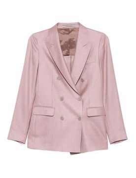 Blazer doppiopetto in lana rosa