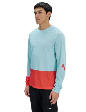 Maglia Da Enduro A Maniche Lunghe Motion Air Lazurite Blue / Carnelian Orange