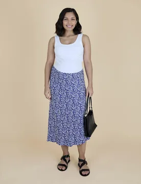 Maternity Floral Midi Slip Skirt Blue Mix female - JoJo Maman Bébé - FashionsVida