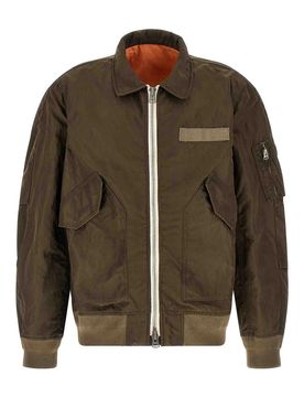 Sacai Giacca in nylon stropicciato