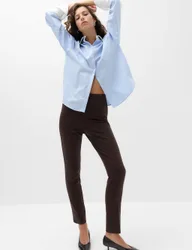 Pleat Front Slim Fit Trousers Chocolate female