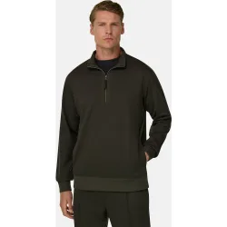 Sudadera con media cremallera en mezcla lana wooltech
