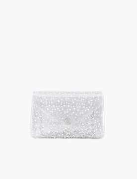 Embellished Chain Strap Clutch Bag White Mix female - Carvela - FashionsVida