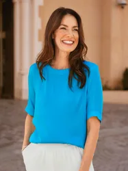 Blusenshirt - Aqua - female - Size: 50