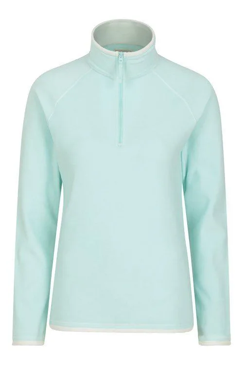 Womens Soft Lightweight Half Zip Fleece - Mint - Size 8 Uk - Mountain Warehouse - FashionsVida