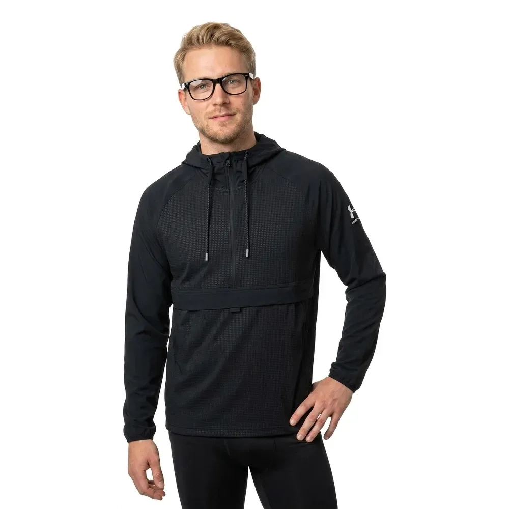 Giacca A Vento Run Anywhere Black / Morph Green / White M - Under armour - FashionsVida
