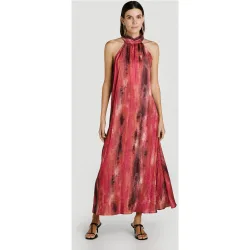 Vestido de fiesta largo cuello halter