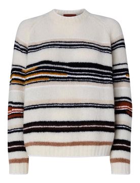 Maglione Girocollo A Righe Multicolor