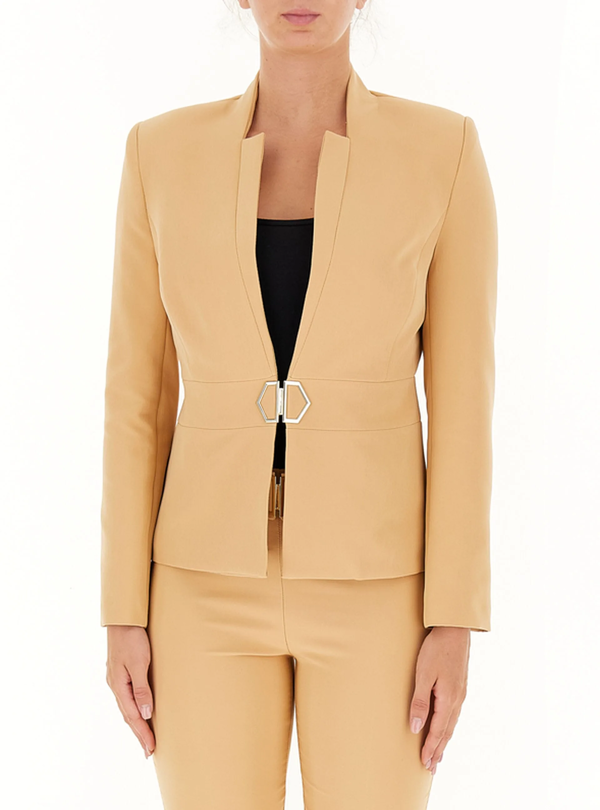 Blazer con fibbia BEIGE L - Rinascimento - FashionsVida