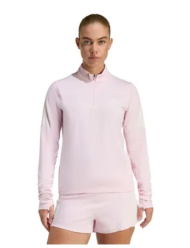 Felpa Con Mezza Zip Adi365 Iconic Running Clear Pink XS