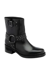 Women's Black Leather 'Bowmont' Ankle Boots Size: 8 - Black - Size: 8