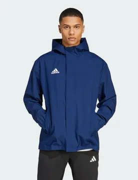 Mens Entrada 22 All-Weather Jacket - Blue Recycled Material - Size Medium - adidas performance - FashionsVida