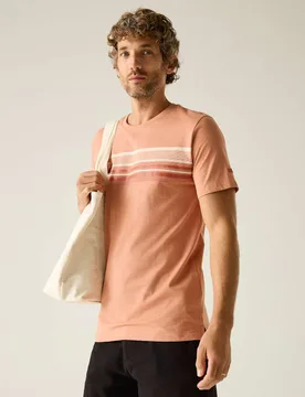 Rendro Pure Cotton Striped T-Shirt Pink male - Regatta - FashionsVida