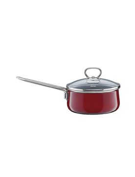 Steilkasserolle mit Glasdeckel NOUVELLE 16cm/1l Rosso dunkelrot baby