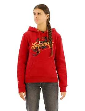 Sweat à Capuche Tattoo Script Graphic Red Dahlia XS - Superdry - FashionsVida