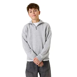 Maglione Con Mezza Zip K5360 Mid Grey Melee 10-11 Anni
