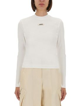 Grosgrain-Logo Long-Sleeve Cotton T-Shirt