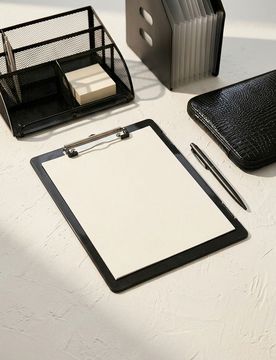Cartellina portadocumenti con clip - nero