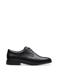 Black Leather Lace Up School Shoes (3 Large-10 Large) Black Unisex