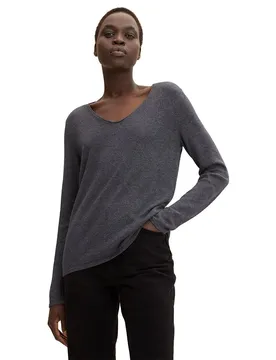 Maglione Con Scollo A V Front Logo Coin Evident Anthracite Melange 3XL