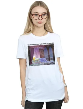 Women's Sleeping Beauty I´ll Be There In 5 Cotton Boyfriend T-Shirt in White Size: 2XL - White - Size: 2XL - Disney - FashionsVida
