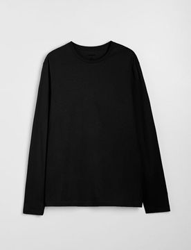 Maglietta a maniche lunghe in cotone - nero