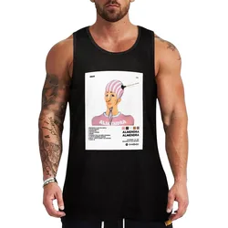 ALMENDRA - ALMENDRA Tank Top Plain Color Sleeveless Shirt Casual Basic Tank Top
