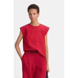 Top de mujer con detalle entredós y escote caja