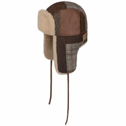 Bomber Cap Patchwork by - brown - Female - Size: M (56-57 cm)