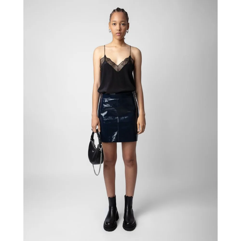 Zadig & Voltaire - Falda Jinette de vinilo corte trapecio - Zadig & Voltaire - FashionsVida