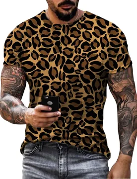 Summer Creative Fashion 3D HD Printing T-shirt Men's Personality Leopard Trend Retro Harajuku Street Hip-hop Casual Top Shirt - Aliexpress - FashionsVida
