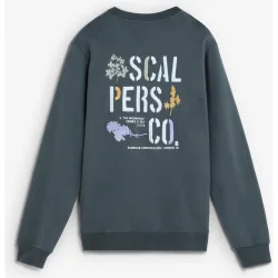 Sudadera de hombre con cuello redondo y estampado trasero