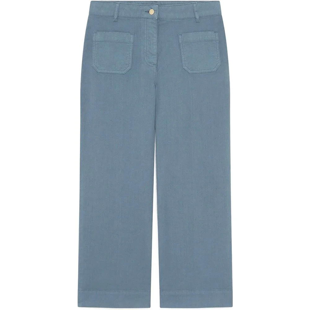 Pantalón ancho de mujer con bolsillos corte 7 8 - Caroll - FashionsVida