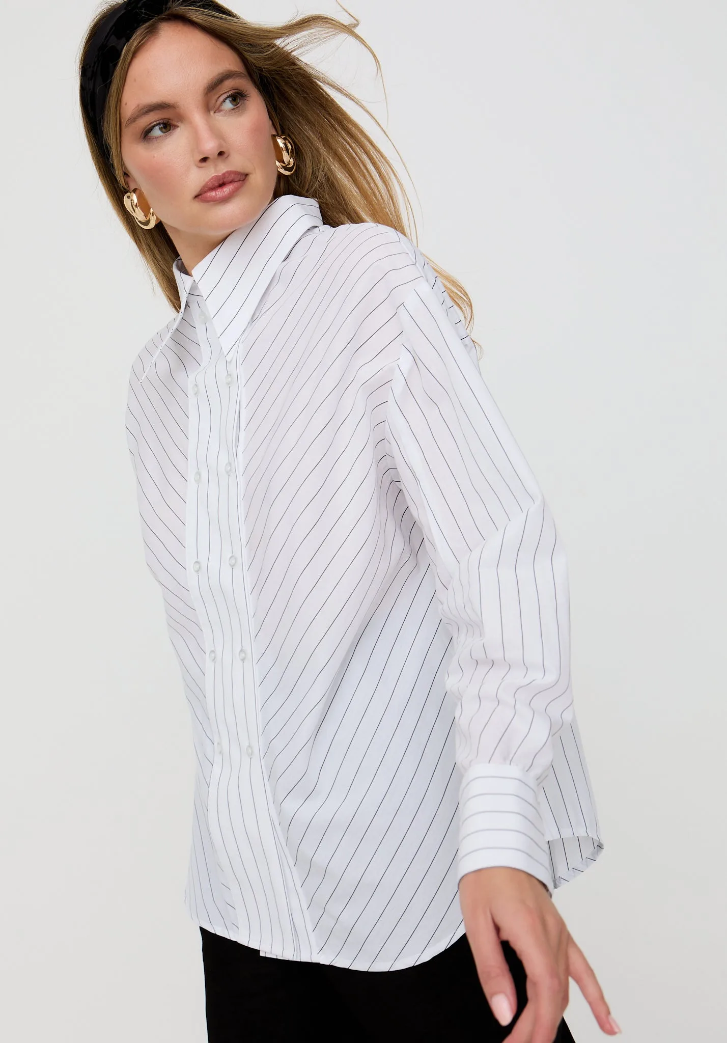 Dapper Double Placket Stripe Shirt In White - 8 - Lily and Lionel London Limited - FashionsVida