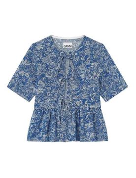 Ganni Camicetta peplo in denim