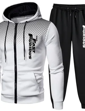 A popular men's jogging zippered hoodie and sweatpants two-piece set for autumn and winter casual and fashionable fitness - Aliexpress - FashionsVida