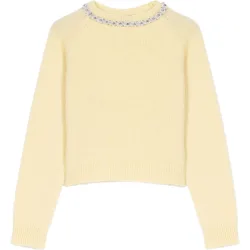 Jersey de mujer desmontable con perlas, pedrería y alpaca