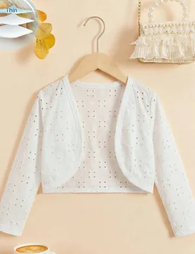 Cárdigan de punto de unicolor casual y lindo para niñas jóvenes en otoño - Shein - FashionsVida