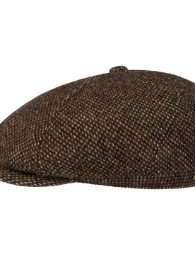 Lake Norden Wool Flat Cap by - brown-mottled - Size: S (54-55 cm) - Stetson - FashionsVida