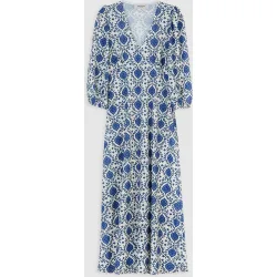Vestido midi estampado con manga francesa