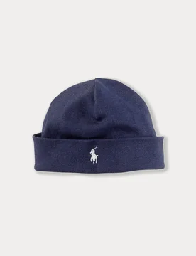 Berretto Polo blu in puro cotone con logo - Ralph Lauren - FashionsVida